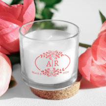 Rund Bröllopsfest Monogram i rött