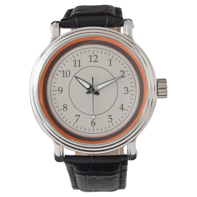 Rund Brun Armbandsur (Framsida)