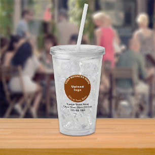 Rund Brun Företagsvarumärke på Akryl Tumbler Take Away Mugg