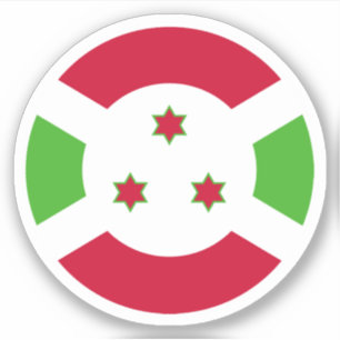 Rund dekal med Burundis flagga
