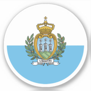 Rund dekal med flaggan från San Marino