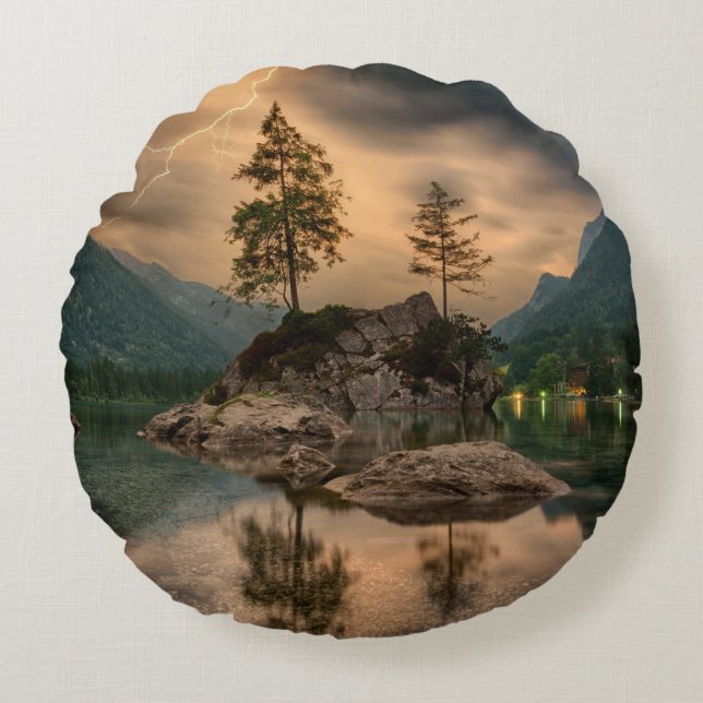 Rund Dekorativ kudde (16 tum) (Framsidan)