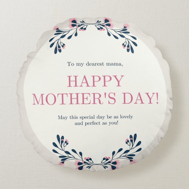 Rund Dekorativ kudde (16 tum) (Framsidan)