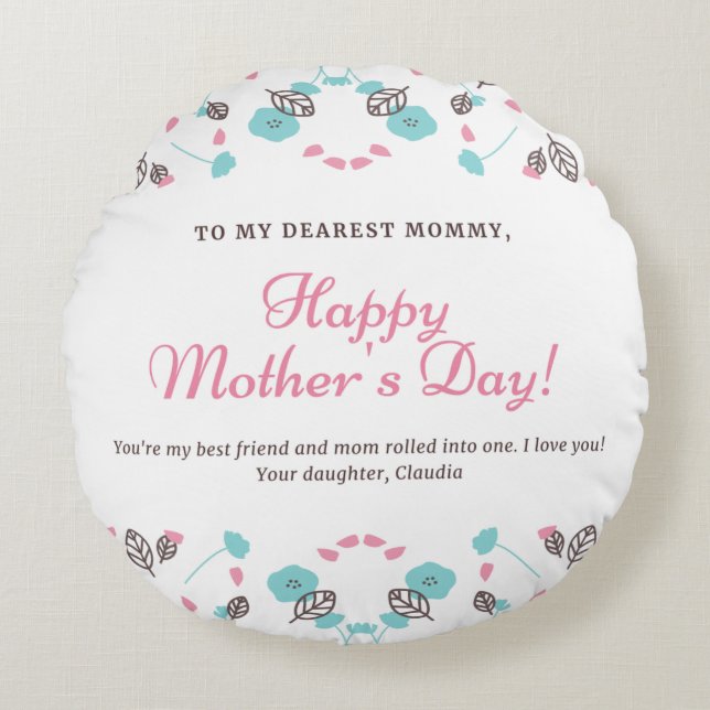 Rund Dekorativ kudde (16 tum) (Framsidan)