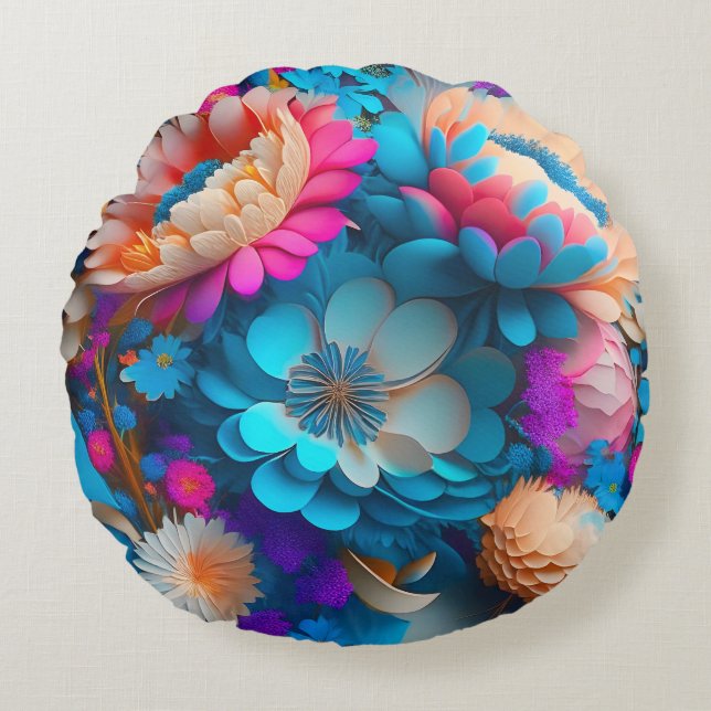 Rund Dekorativ kudde (16 tum) (Framsidan)