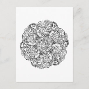Rund doodlingdesign vykort