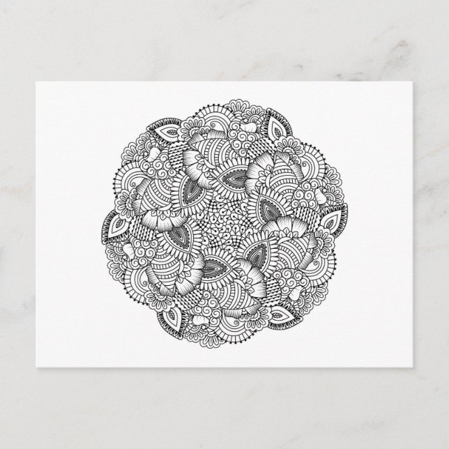 Rund doodlingdesign vykort (Framsida)
