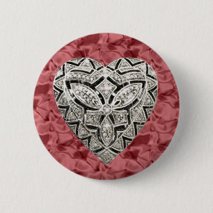 Rund Elegant Designer Heart-knapp Knapp