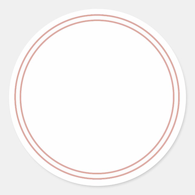 RUND ENKEL DEKAL med KANT - Hälsningar Etiketter (Framsida)