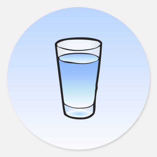 Rund etikett av vatten-glas, klassiskt (Framsida)