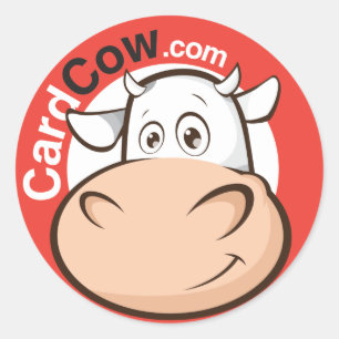 Rund etikett för CardCow-Logotyp
