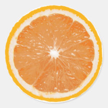 Rund etikett för Fruktanteckning - Orange