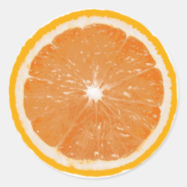 Rund etikett för Fruktanteckning - Orange