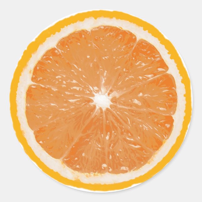 Rund etikett för Fruktanteckning - Orange (Framsida)