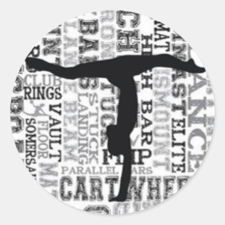 Rund etikett för Gymnastics Handstand