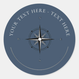 Rund etikett för Nautisk kompass