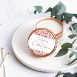 Rund etikettstämpel för jullljus, redigerbar etike runt klistermärke<br><div class="desc">Tillsätt den avslutande beröringen till handen och hällt julljus med en redigerbar rund etikett. Perfektens etikett,  för perfektens ljus.</div>