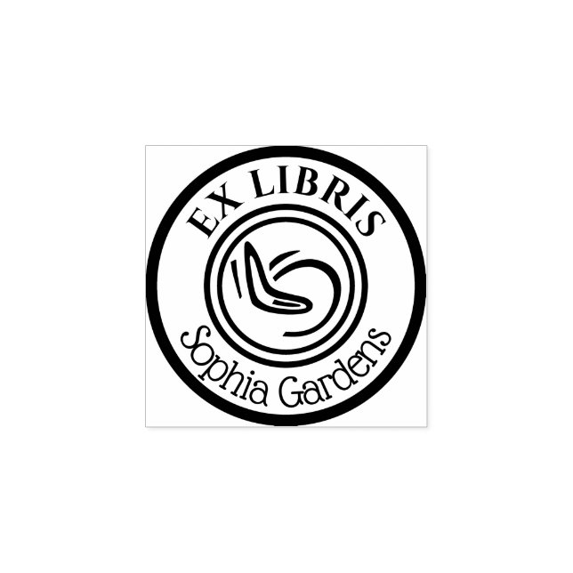 Rund Ex Libris Boomerang Stämpel (Tryck)