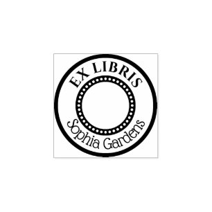 Rund Ex-libris dekorativ inre cirkel Stämpel