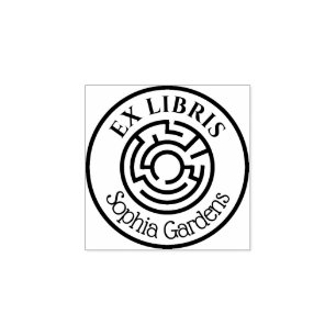 Rund Ex Libris Labyrint 02 Stämpel