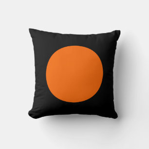 Rund Färg - Orange och svart Kudde