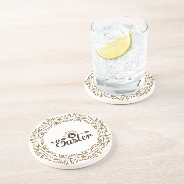 Rund, färglös andedräkt med Bunny Underlägg Sandsten (Sidan)