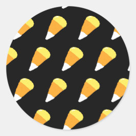 Rund fästmärkning av candy corn (Gult, Orange och  Runt Klistermärke