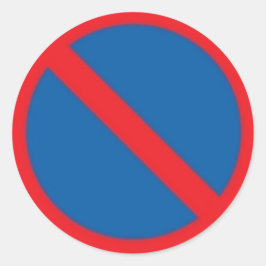 Rund fästmärkning utan parkeringstrafiktecken. runt klistermärke