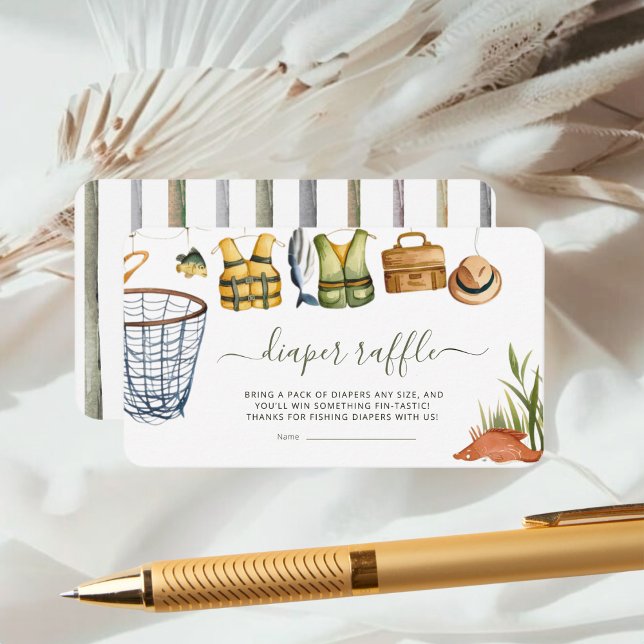 Rund fiskebebis-babyshower-blöjlotteri tilläggskort (Skapare uppladdad)