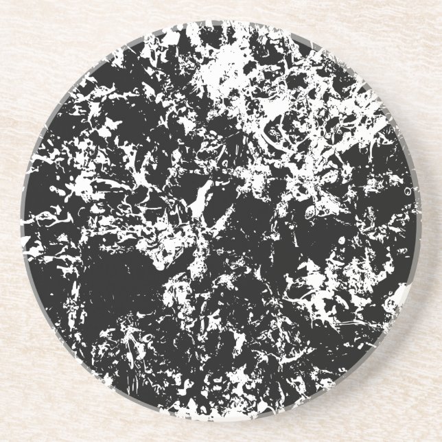 Rund för isbildning i svart och vit Abstrakt Underlägg (Framsidan)