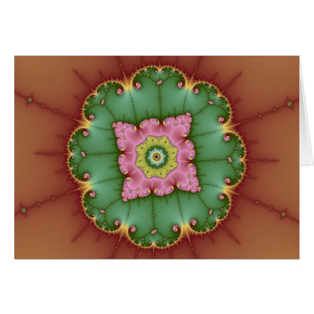 Rund - Fractalkort Hälsningskort (Framsidan Horizontal)