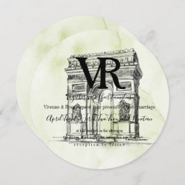 Rund fransk båge inbjudningar