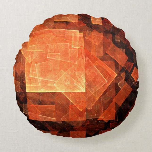 Rund fyllning av Abstrakt med fönsterljus Kudde (Framsidan)