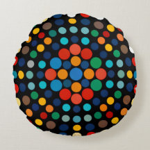 Rund fyllning av färgat Polka dots
