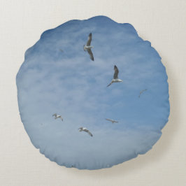 Rund fyllning av Fiskmås Kudde