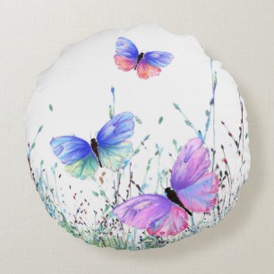 Rund fyllning av fjärilar kudde