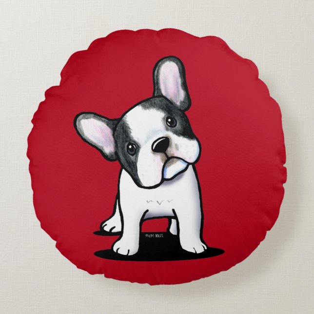 Rund fyllning av kute-Fransk Kudde (Framsidan)