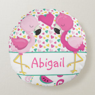 Rund fyllning av lamingo-kuddar rund kudde