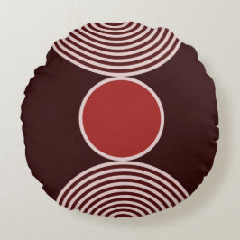 Rund fyllning av minimal röd cirkel runt Mönster Kudde