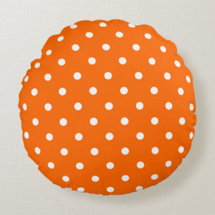 Rund fyllning av orange Polka dots Kudde