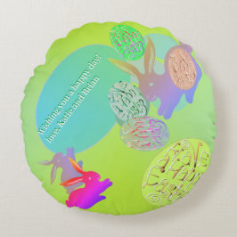 Rund fyllning av påskhare Eggs Rund Kudde