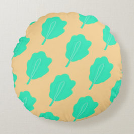 Rund fyllning av platta marina löv kudde