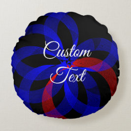 Rund fyllning av röd dekorfärg rund kudde