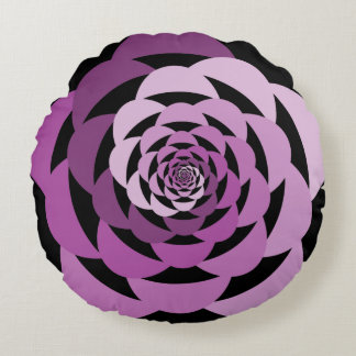 Rund fyllning av rosa Flower Spiral Kudde