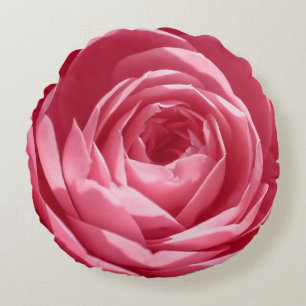 Rund fyllning av rosa ros kudde