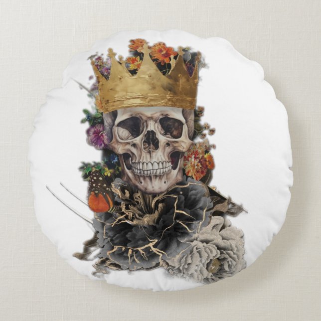 Rund fyllning av skull kudde (Framsidan)