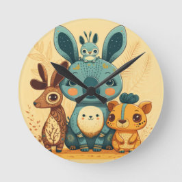 Rund fyllning av tecknader för gult rund klocka