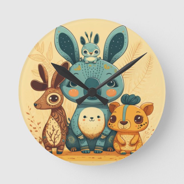 Rund fyllning av tecknader för gult rund klocka (Framsida)