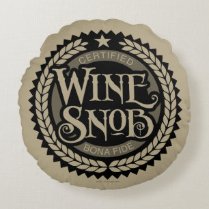 Rund fyllning av Vin Snob Kudde