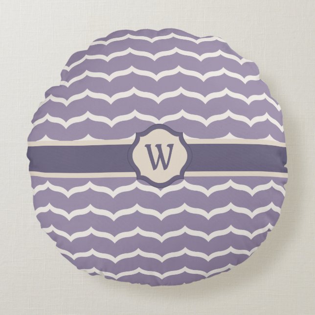 Rund fyllning av zigzag rund kudde (Framsidan)